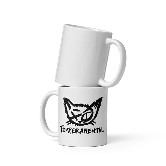 Temperamental Kevin White Glossy Mug